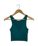 Lululemon Tank Top Womens Small Green Deep V Neck Cropped Athletic Activ... - $37.89 CAD