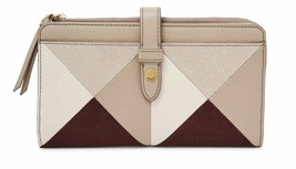 New Fossil Women&#39;s Fiona Leather Tab Clutch Variety Colors - £70.17 GBP