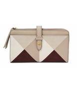 New Fossil Women&#39;s Fiona Leather Tab Clutch Variety Colors - £69.51 GBP
