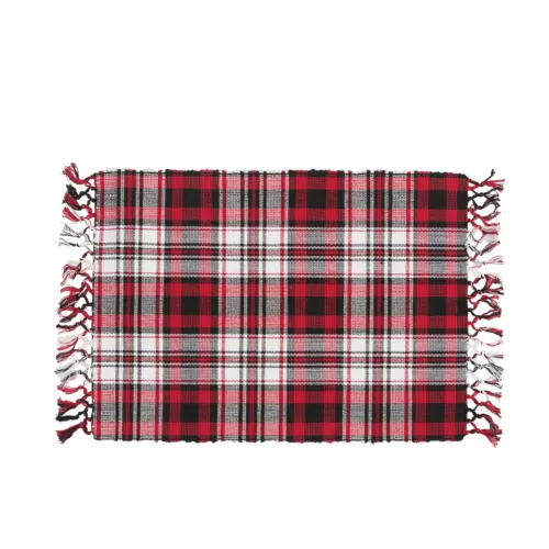 New Fireside Plaid Cotton Woven Thanksgiving Placemat Set Of 6 13 X 19 C&amp;F Home - £54.86 GBP