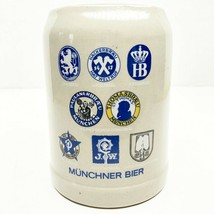 Vintage West German Beer Mug Stein Stone Ware 0.5 L GERZ Munchner Bier - $45.53