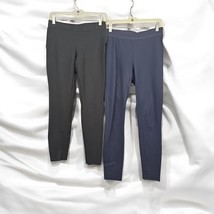 J Crew Pants 2 Pairs Women 4 Blue &amp; Black Skinny Leg Side Zipper Elastic... - £28.11 GBP