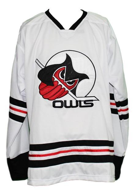 Custom columbus owls retro hockey jersey white   1