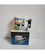 Vintage Cow Coffee Mug With Cow Shape Handle Artmark 12 Oz Cup Tea Cocoa - £5.36 GBP