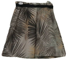 H&amp;M Womens Brown Tan Green Plant Leaves Elastic Waist Lined Skirt Size 6 New - £6.65 GBP