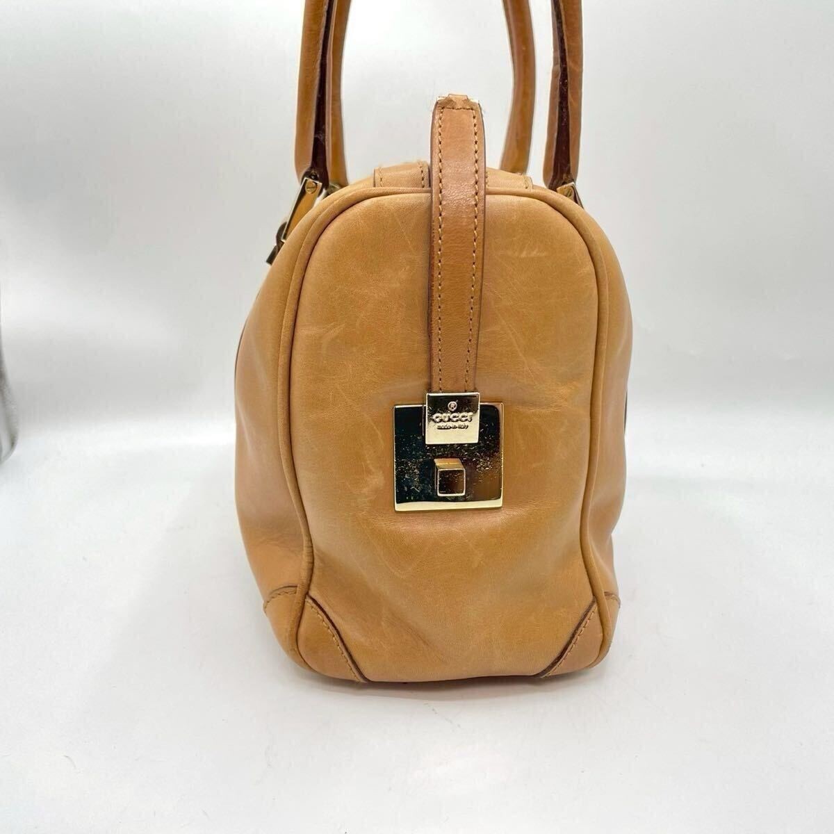 Gucci Sherry Mini Boston Bag, Tan leather, women's 2-way bag. Item image 4