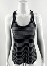 90 Degrees Athletic Tank Top Size L Black Gray Striped Racerback Gym Womens - $11.88