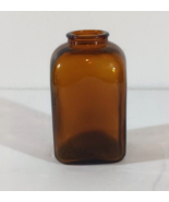 Vintage BROWN AMBER GLASS 4&quot; SNUFF JAR BOTTLE 3 Dots - €12,36 EUR