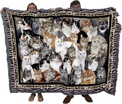 Purrfect Cats Blanket By Elena Vladykina - Gift For Cat Lovers - Tapestry Throw - $77.94