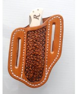 Leather Pancake Knife Sheath with Remington pocket knife - pebble design - €41,56 EUR