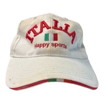 Vintage Italia Soccer Ball Hat White Italian Flag Strapback White Happy ... - $16.35