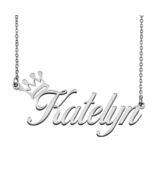 Katelyn Name Necklace Tag with Crown for Best Friends Birthday Party Gift - $15.99