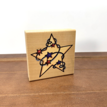 2000 Stampendous Wood Rubber Stamp Swirling Star Q079, Couleur de Vie - £6.37 GBP