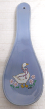 Treasure Craft B&amp;D Ribbon Geese Blue Spoon Rest Goose Flowers 9 7/8&quot; Vintage USA - £17.57 GBP