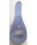 Treasure Craft B&amp;D Ribbon Geese Blue Spoon Rest Goose Flowers 9 7/8&quot; Vin... - £17.32 GBP