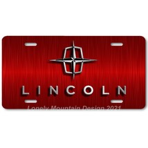 Lincoln Old Logo Inspired Art on Red FLAT Aluminum Novelty Car License Tag Plate - £14.14 GBP