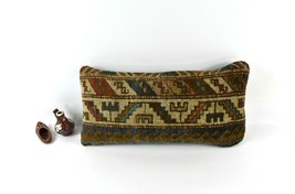 Kilim Lumbar Pillow Cover 10x20 Decorative Handmade Sofa Couch Cushion A2756 - £13.93 GBP