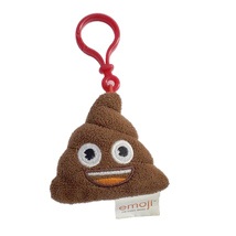 Emoji Poo poop turd plush clip embroidered face backpack hanger plushy 2&quot; red - £3.20 GBP