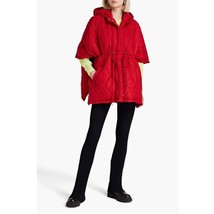 NWT Derek Lam 10 Crosby Red Payton Quilted Padded Shell Hooded Poncho Si... - $145.12