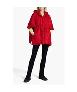 NWT Derek Lam 10 Crosby Red Payton Quilted Padded Shell Hooded Poncho Si... - £114.15 GBP