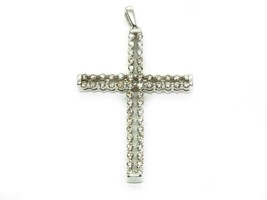 1.08ct tw Natural Diamond Openwork Cross Pendant KPJ 10k White Gold 3.6 Grams - £977.54 GBP