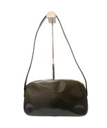 PRADA Shoulder Bag Handbag Purse Patent Leather Nylon Dark Brown Authentic - £114.57 GBP