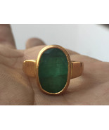 AAA quality natural green 7.28carat columbian emerald men ring in 22k ha... - £1,436.47 GBP