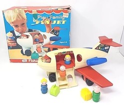 Vintage Fisher-Price Play Family Fun Jet #183 1st Verson 1970 In Box*Repaired * - $69.99