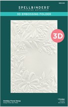 Spellbinders 3D Embossing Folder 5.5&quot;x8.5&quot;-Holiday Floral Swag E3D041 - £16.41 GBP