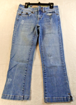 Candies Jeans Women Size 0 Blue Denim Cotton 5-Pockets Design Belt Loops Pull On - £8.97 GBP