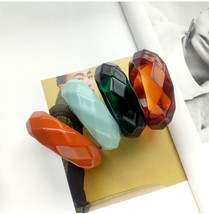 Roma Crescent Faceted Acrylic Bangle - £11.91 GBP