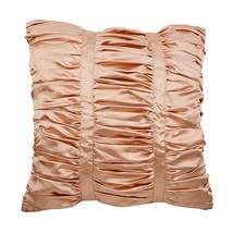 Textured Pintucks Beige Throw Pillow Covers, Satin 16&quot;x16&quot; Pillow Case, Lush - £27.23 GBP+