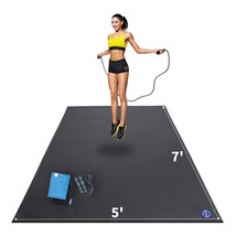 Large Exercise Mat 7&#39; X 5&#39; X 7Mm, High-Density Workout Mats For Home Gym Floorin - £204.60 GBP