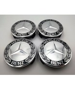 Set of 4 75MM Wheel Center Caps Hubcaps for Mercedes-Benz AMG Black Wreath - $448.49 MXN