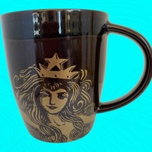 2012 Starbucks Anniversary Mug Brown &amp; Gold Siren Mermaid w/ Star Crown - £13.91 GBP
