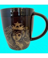 2012 Starbucks Anniversary Mug Brown &amp; Gold Siren Mermaid w/ Star Crown - £13.89 GBP