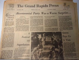Vintage The Grand Rapids Press MI Bicentennial Party July 6 1976 - $6.83 CAD