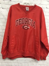UGA Georgia Bulldogs Red Oak Mens V-Neck Long Sleeve Pocket Windbreaker Jacket L - £11.60 GBP
