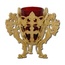 4 1/2&quot; Standing Greek Orthodox Altar Home Prayer Corner Vigil Oil Lamp 1... - £43.06 GBP