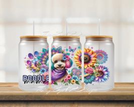 Poodle Mama DTF 16oz Glass Can - $75.62 MXN