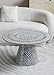 Vintage Gray Mosaic Round Coffee Table, Designer Accent Table for Living Room So Item image 3