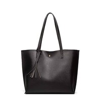 Dreubea Women&#39;s Soft Faux Leather Tote Bag | Large Capacity Tassel Bag |... - £39.38 GBP