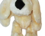 Dandee cream plush puppy dog big plush black nose round fluffy tail - $13.50