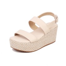 Sandals Woman Summer Solid Color Buckle Open Toe Shoes Women Platform Sandals Ca - £37.01 GBP