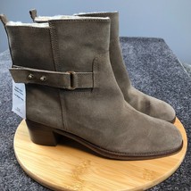 J.Crew Lamb Suede Boots Size 11 Gray Sheepskin Lined Ankle Boots *read - £51.38 GBP