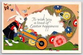 Easter Happiness Dressed Rabbit With Large Colorful Egg Postcard N26 - £11.90 GBP