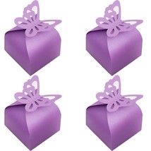 Butterfly Favor Boxes, 50Pcs Girl Baby Shower Butterfly Candy Box Purple/Pink Bu - £13.28 GBP