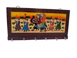 Wooden Handcrafted key Hanger For Wall Hanging Display Wood Hand Painted Holder - £17.98 GBP