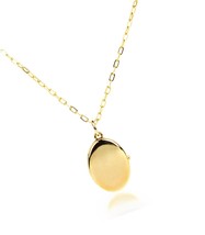 Simply Jewelry Women&#39;s Gold Oval Locket Pendant - £87.77 GBP