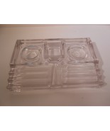 Art Deco Pressed Heavy Glass Antique Clear. Double  Inkwell, Pen Rest - €15,26 EUR